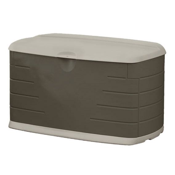 Rubbermaid Olive / Sandstone 10 cu ft Medium Deck Box w/ Seat