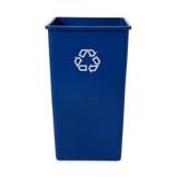 Rubbermaid Square Blue 50 Gal Recycling Container