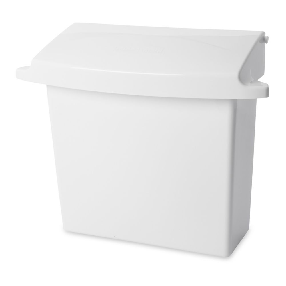 Rubbermaid White Sanitary Napkin Receptacle w/ Rigid Liner