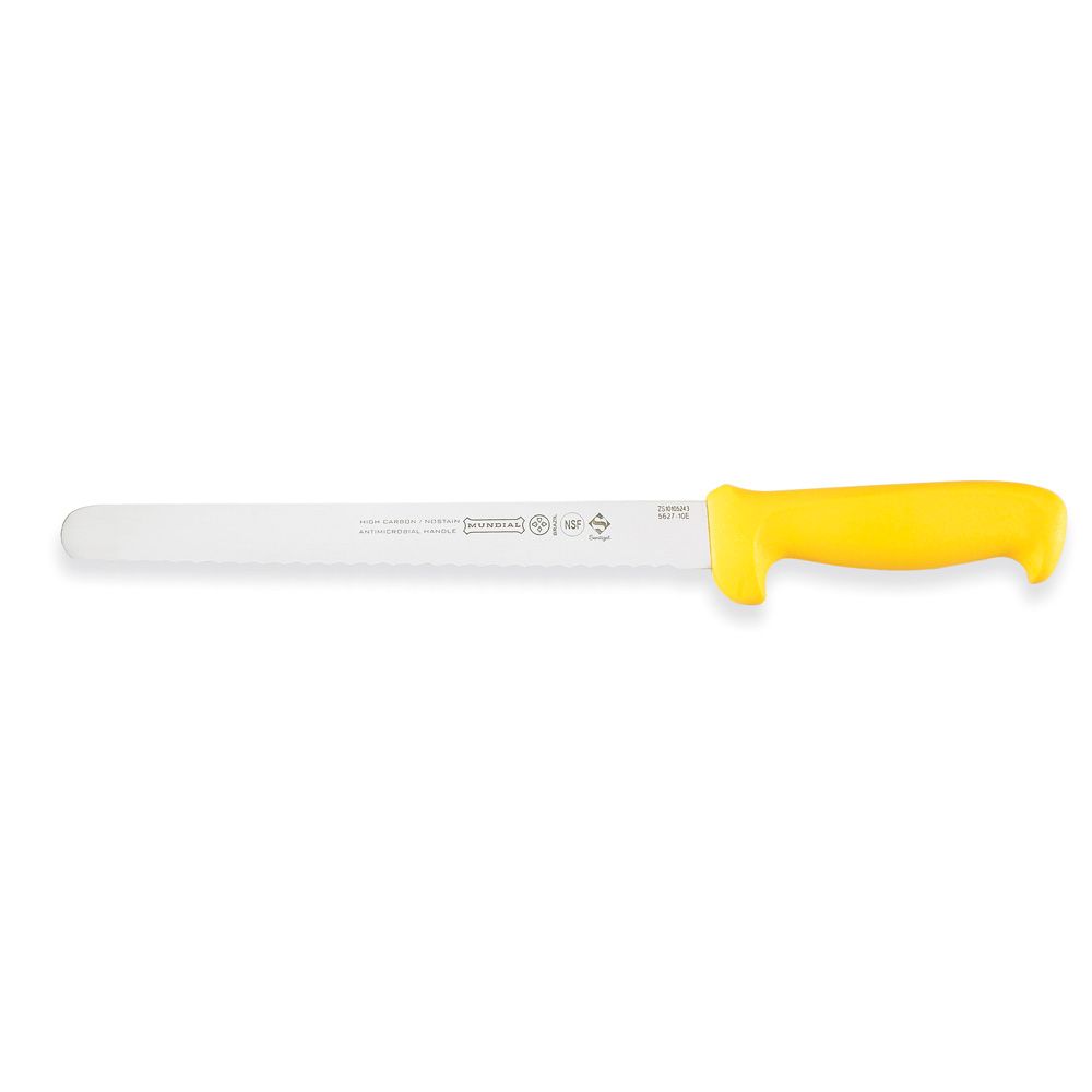 Mundial Serrated Slicing Knife w/Yellow Handle - 10"