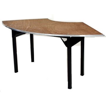 Standard Series Folding Plywood Top Crescent Table w/ Vinyl Edge