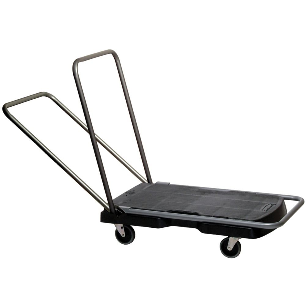 Rubbermaid Black Straight Handle Utility Duty Triple&reg; Trolley