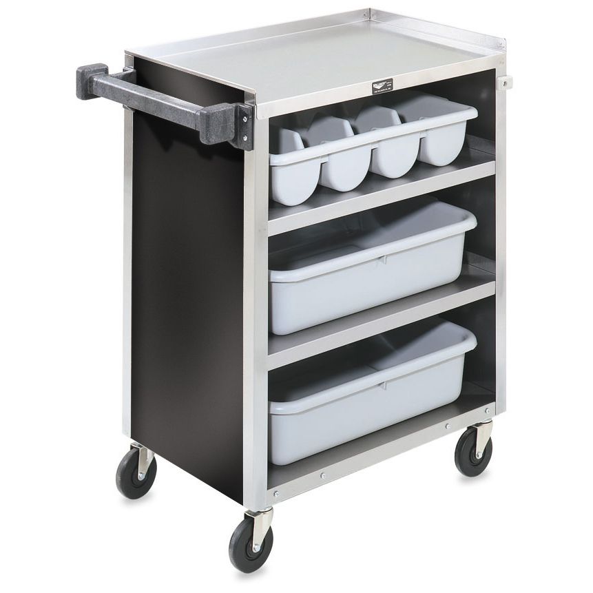 Vollrath Encl. 4-Shelf Vinyl Finish S/S 300 LB Capacity Bussing Cart