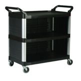 Rubbermaid Xtra&trade; Black 3-Side Enclosed Utility Cart