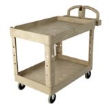 Rubbermaid Beige 2-Shelf Utility Cart, 45" x 26"