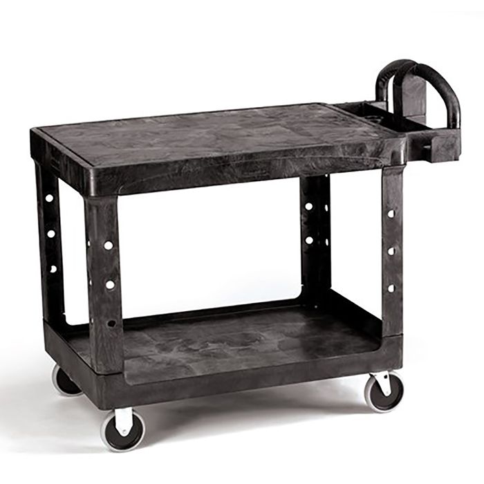 Rubbermaid Black Flat Shelf Utility Cart, 44"x26"x33"
