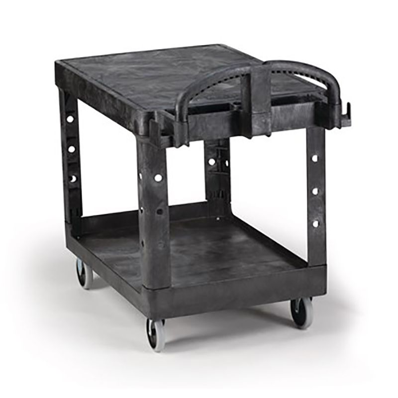 Rubbermaid Black Flat Shelf Utility Cart, 44"x26"x33"