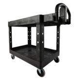 Rubbermaid Black 2-Shelf Utility Cart, 45" x 26"