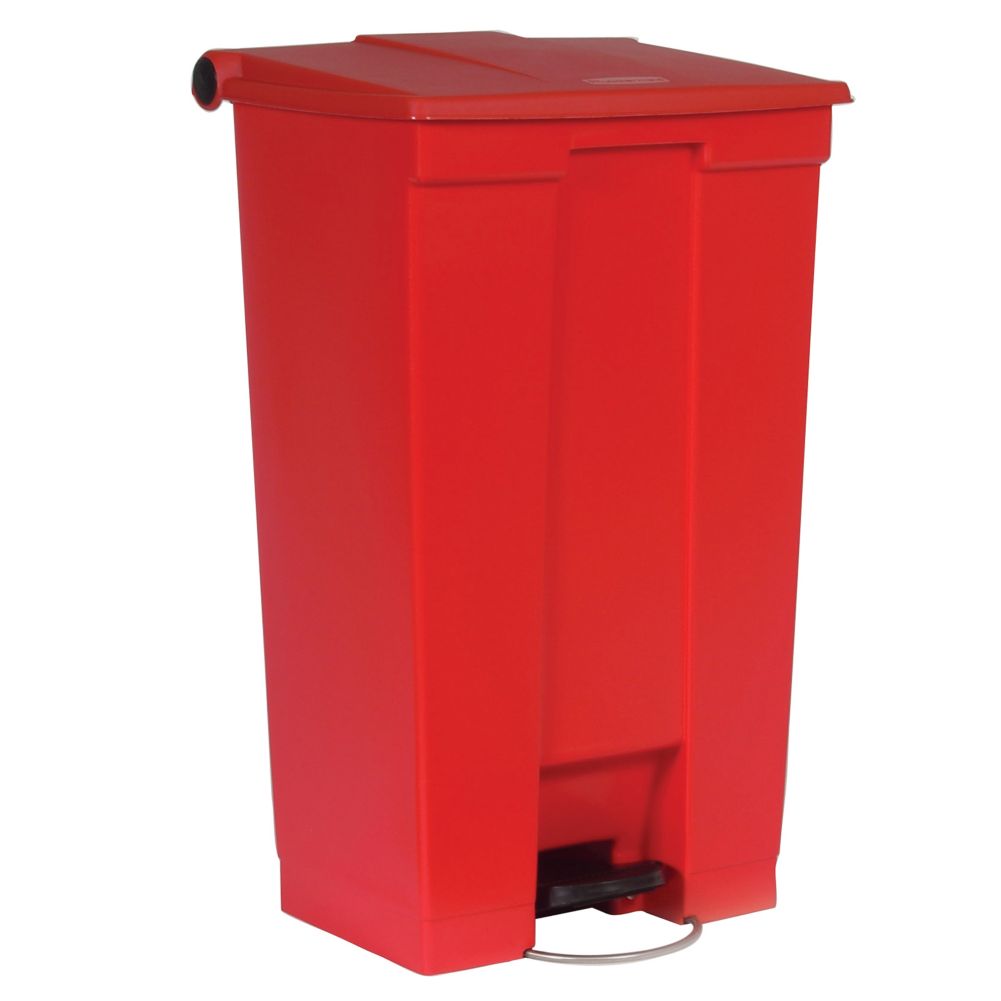 Rubbermaid Red Mobile 23 Gal Step-On Trash Container