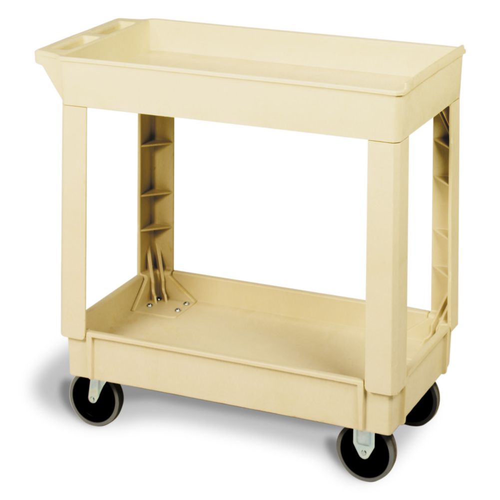 Continental Beige 2-Shelf 34" Utility Cart