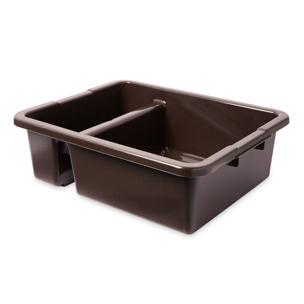 Rubbermaid Brown Divided 7 Gal Bus / Utility Box