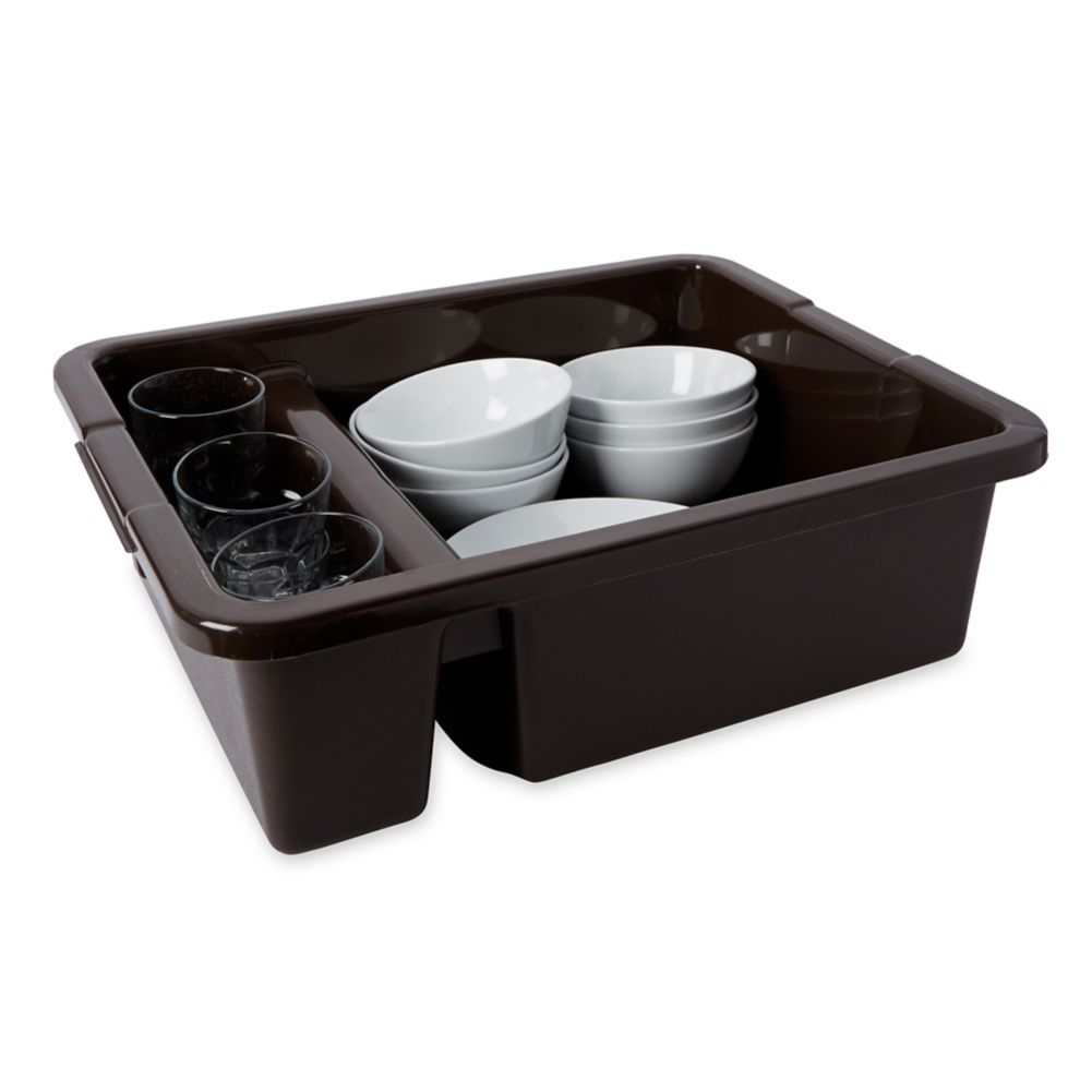 Rubbermaid Brown Divided 7 Gal Bus / Utility Box