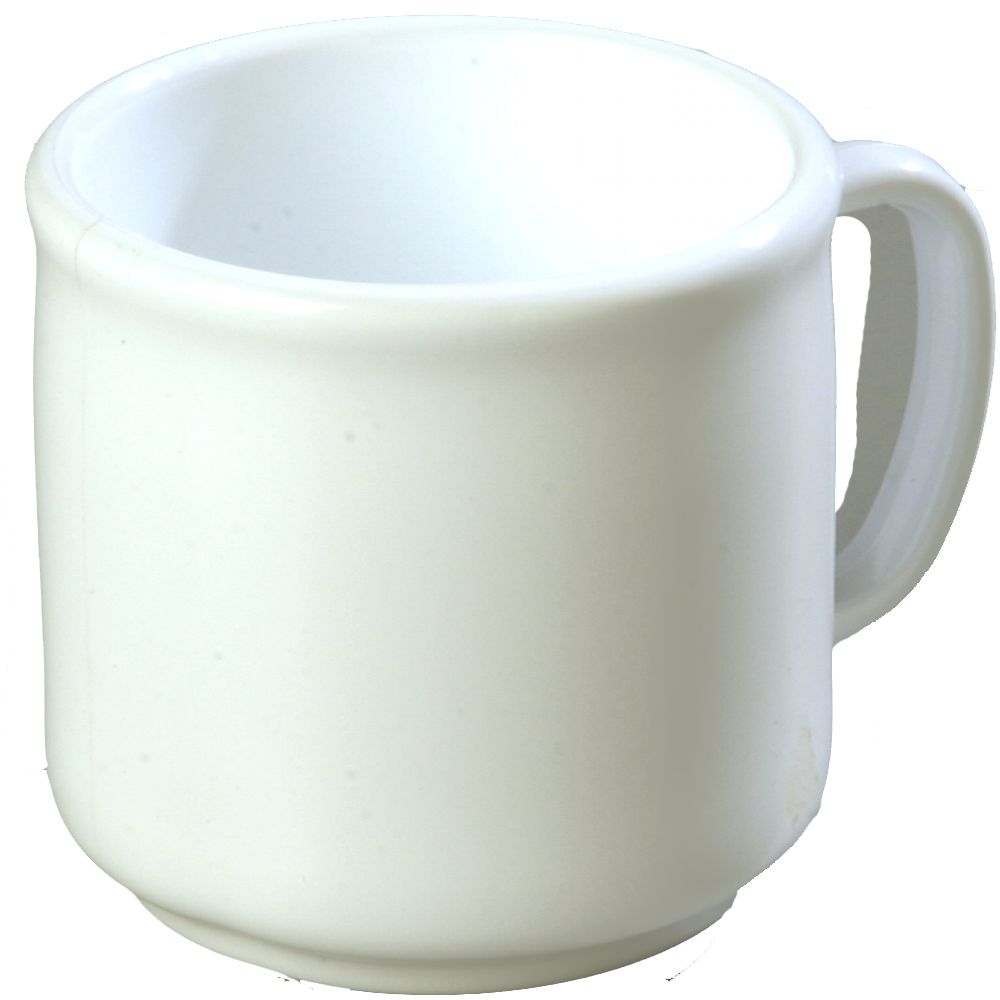 Carlisle&reg; Stackable&trade; White 10 Oz. SAN Plastic Mug