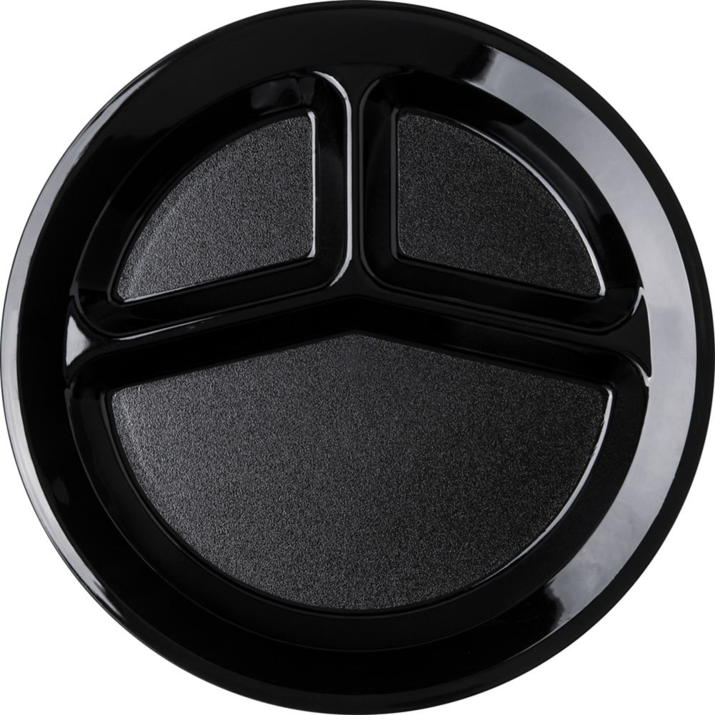 Carlisle&reg; 3-Compartment Black Plate