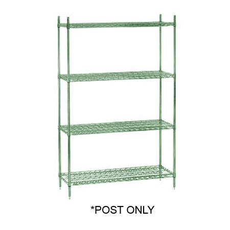 Epoxy Coated Metal Post For Wire Shelving, Green, 74"