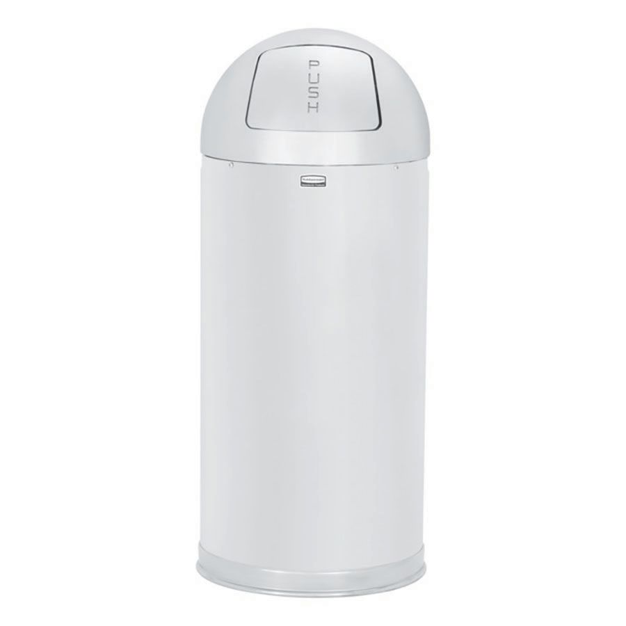 Rubbermaid Mirror Chrome Steel Round Top 15 Gal Trash Can