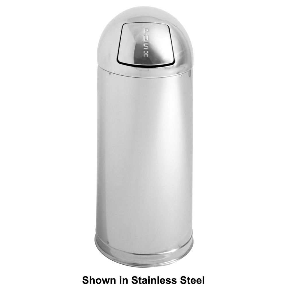 Rubbermaid Satin Brass S/S Round Top 15 Gal Can