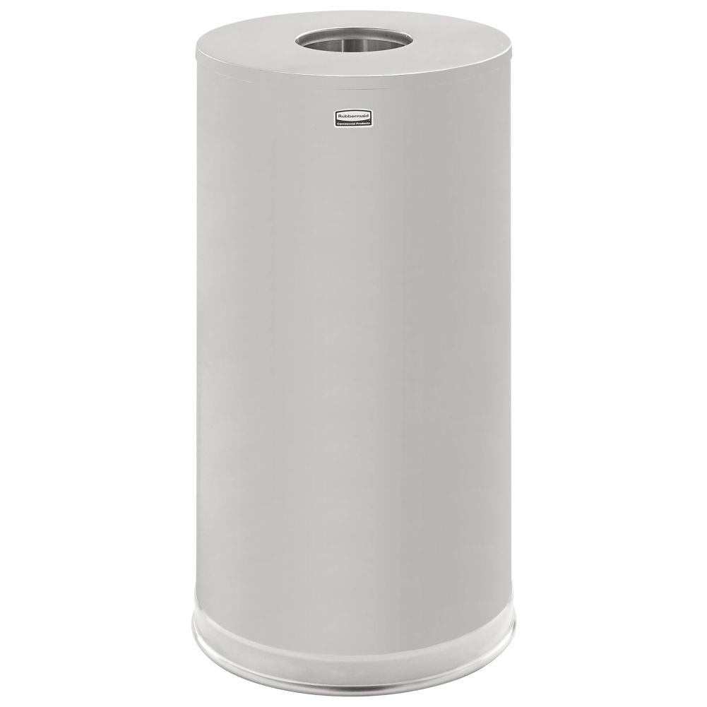 Rubbermaid Metallic Satin S/S Open Top 15 Gal Trash Can