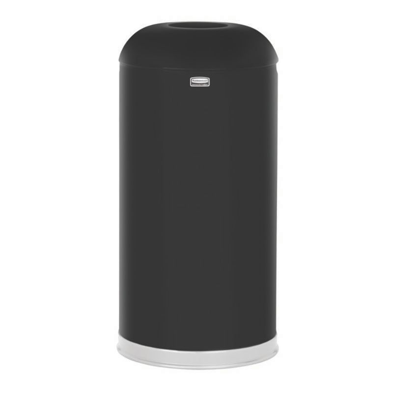 Rubbermaid Black Steel Open Top 15 Gal Trash Can