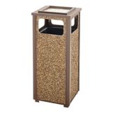Rubbermaid Aspen Brown 12 Gal Ash / Trash Can w/ Sand Urn