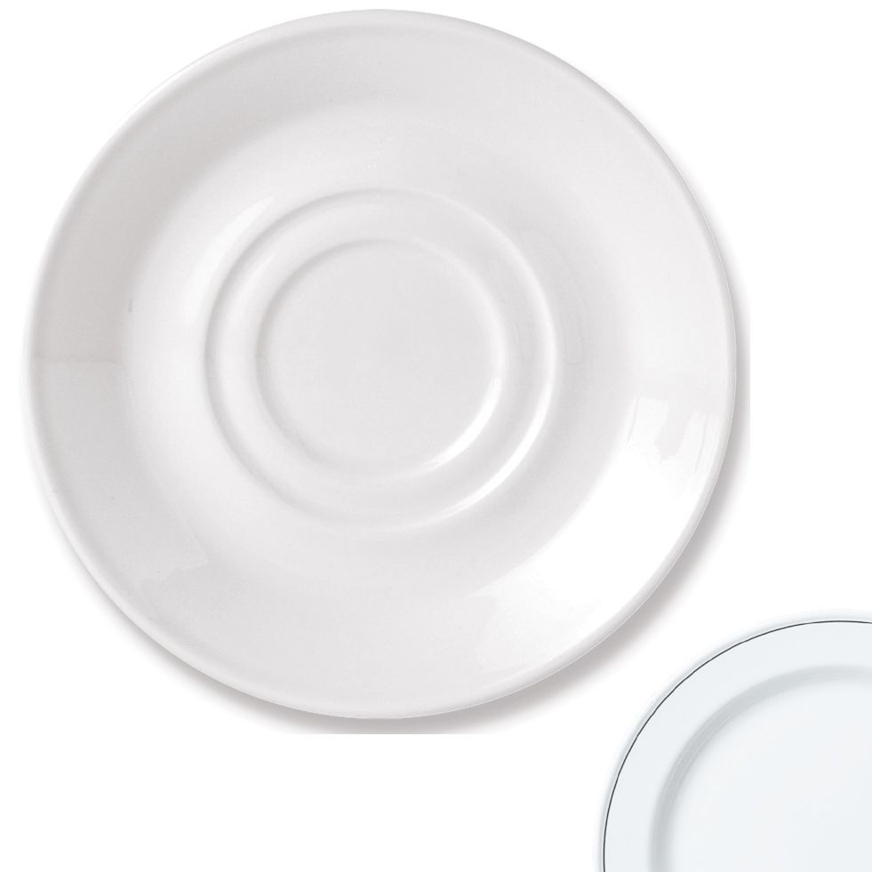 Steelite Performance Simplicity Black Line 4-5/8" Double Well Saucer