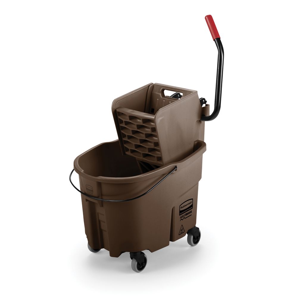 Rubbermaid WaveBrake&reg; Brown 35 Qt Side Press Wringer Combo