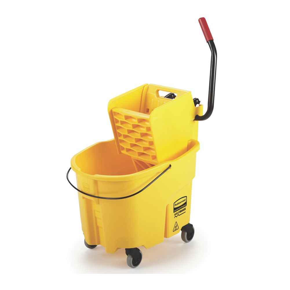 Rubbermaid WaveBrake&reg; Yellow 35 Qt Side Press Wringer Combo