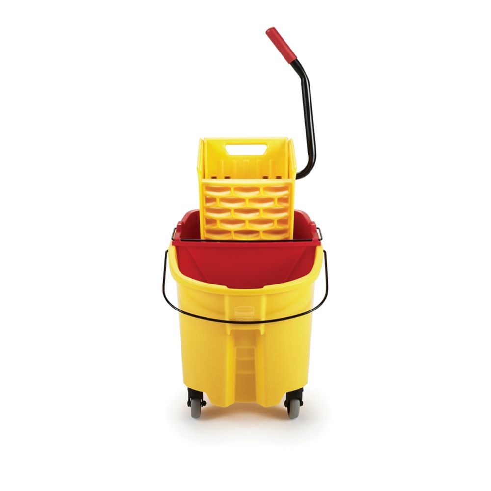 Rubbermaid WaveBrake&reg; Yellow 35 Qt Side Press Wringer Combo