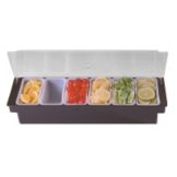 American Metalcraft Plastic 6-Compartment Bar Condiment Bar Dispenser