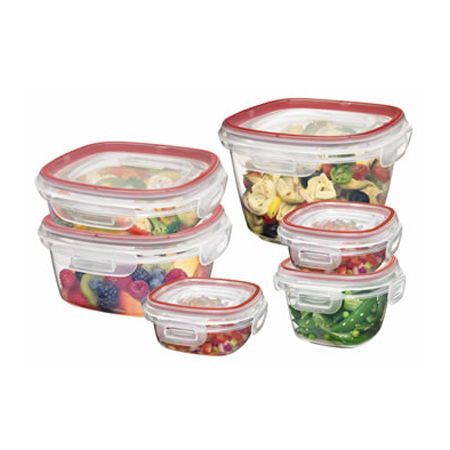 Rubbermaid&reg; 14 Cup Lock It Clear Container with Red Lid