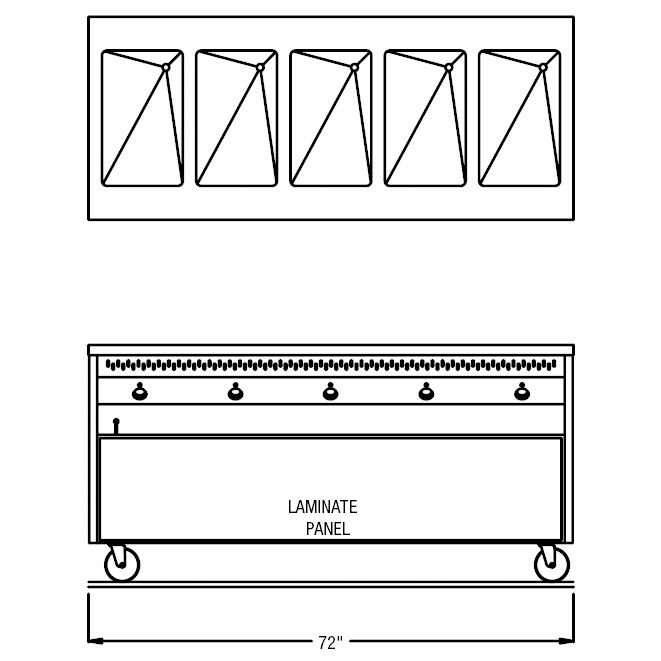 Randell&reg; Ranserve Enclosed Cabinet 5 Well Hot Food Table