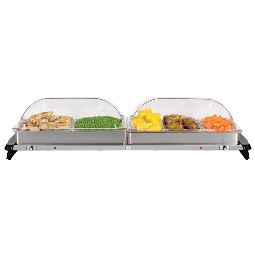 Cadco Stainless Steel Grand Buffet Sever w/ Roll Top Lids, WTBS-5RT