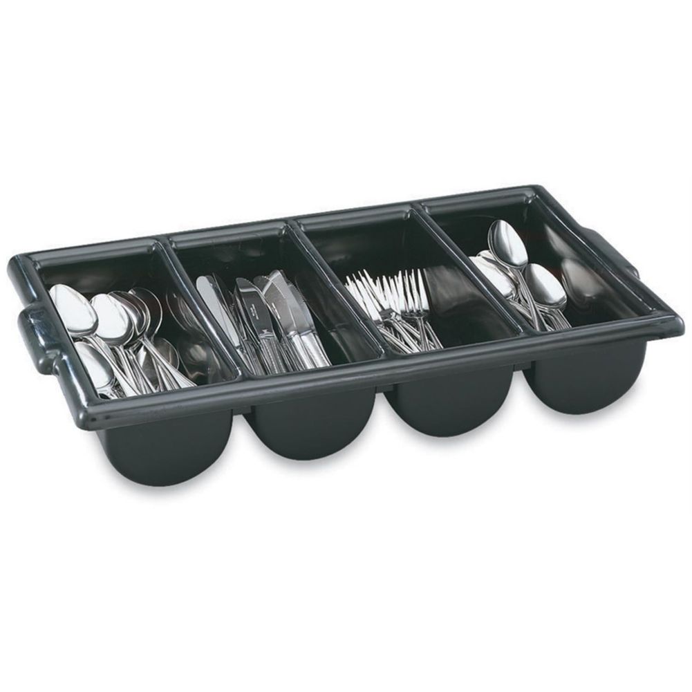 Vollrath Black 4-Compartment Cutlery Box