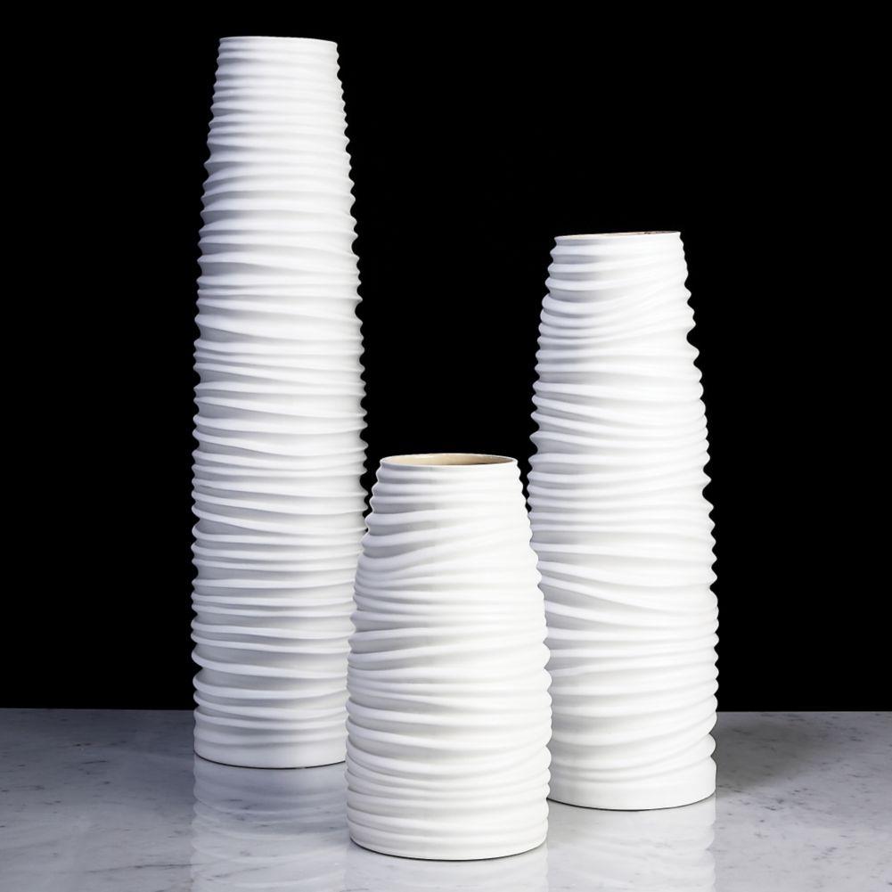 White Short Nordic Vase, 6&frac34; x 12&frac12;"