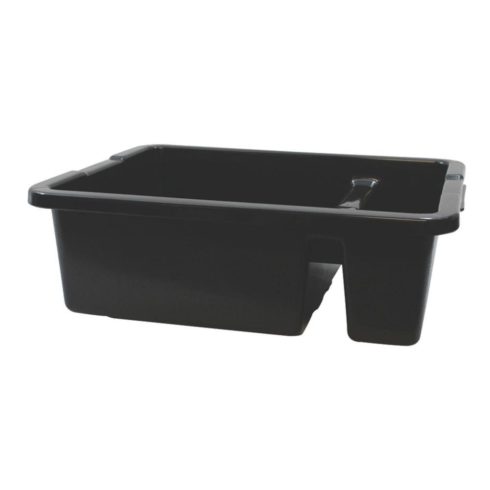 Tablecraft Black 22" Heavy Duty Divided Tote Box