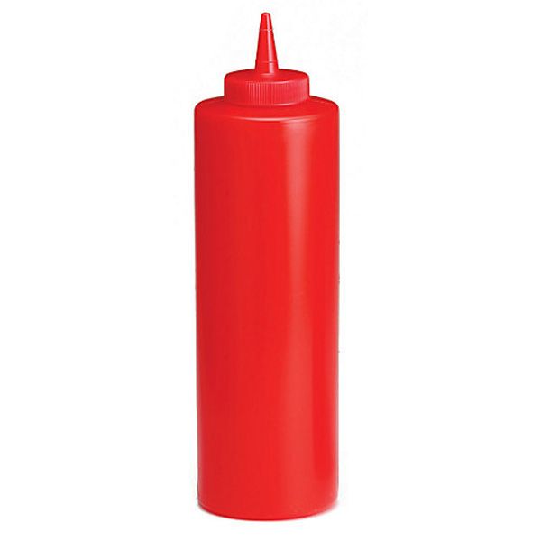 Tablecraft 24 Oz Ketchup Squeeze Dispenser with Cone Tip & Red Top