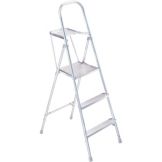 Three Step Safety Ladder W/ Handle, Aluminum