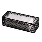 American Metalcraft Black 12 x 5 x 3" Scroll Pattern Iron Basket