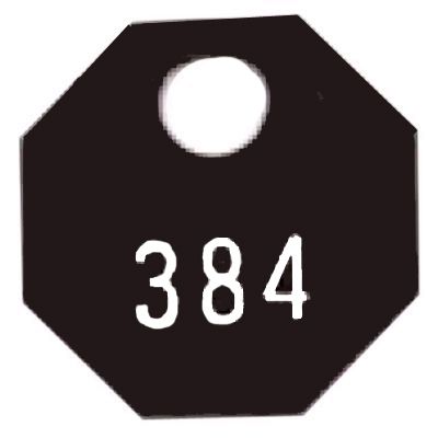 C.R. Manufacturing #151-200, Black Plastic, 2" Octagon Coat Check