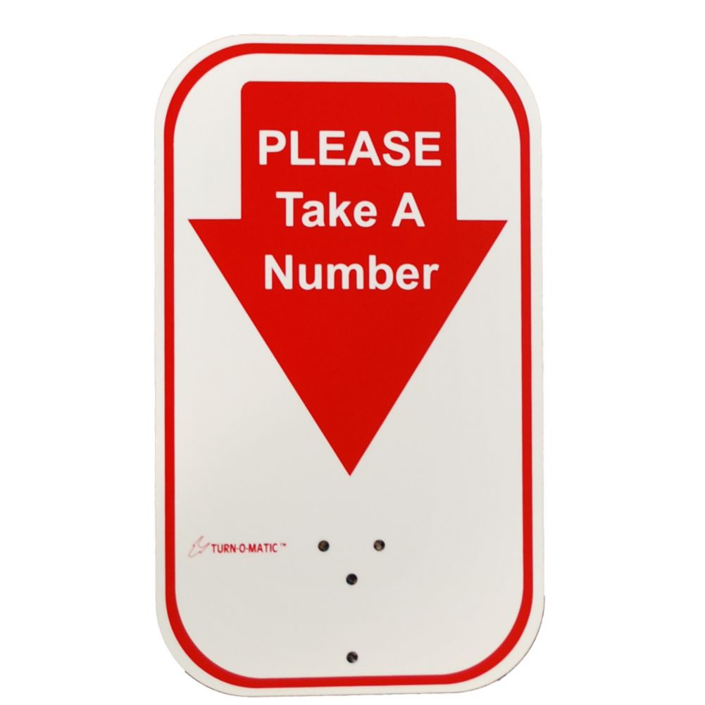 Red Take-a-Number Sign