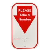 Red Take-a-Number Sign