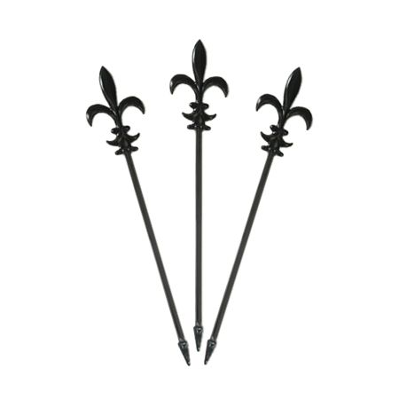 Spirit&trade; Black Plastic 4" Fleur de-Lis Picks / 5 Boxes
