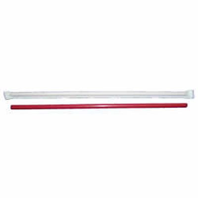 Spirit&trade; Red 10-1/4"L Paper Wrapped Jumbo Straw