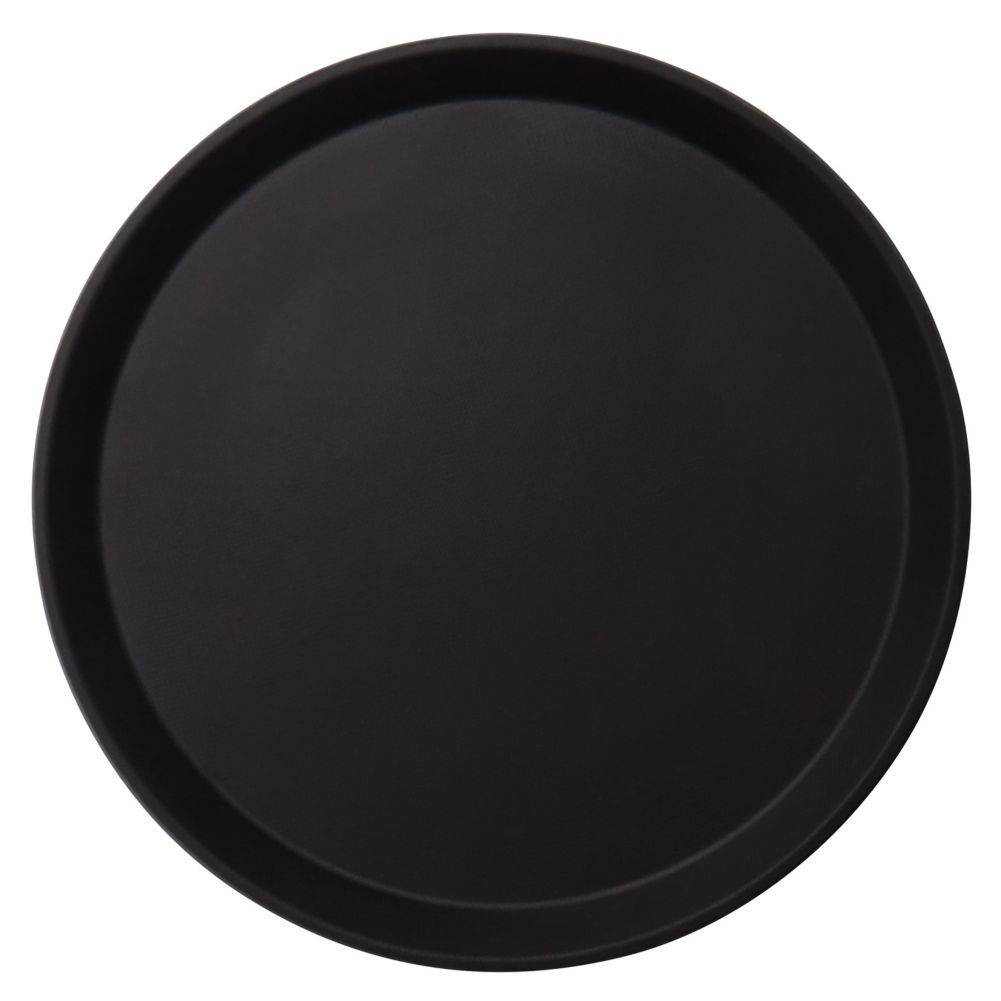 Cambro Camtread&reg; 16" Black Low Profile Round Serving Tray