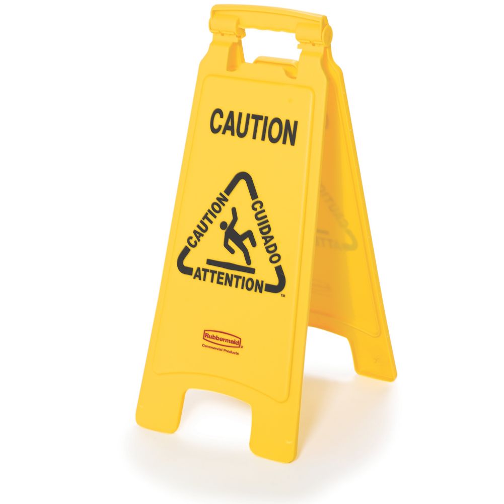 Rubbermaid Yellow 2-Sided 26" Caution Safety Floor Sign