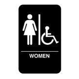 Traex&reg; "WOMENS ACCESSIBLE" Braille Black Symbol Sign