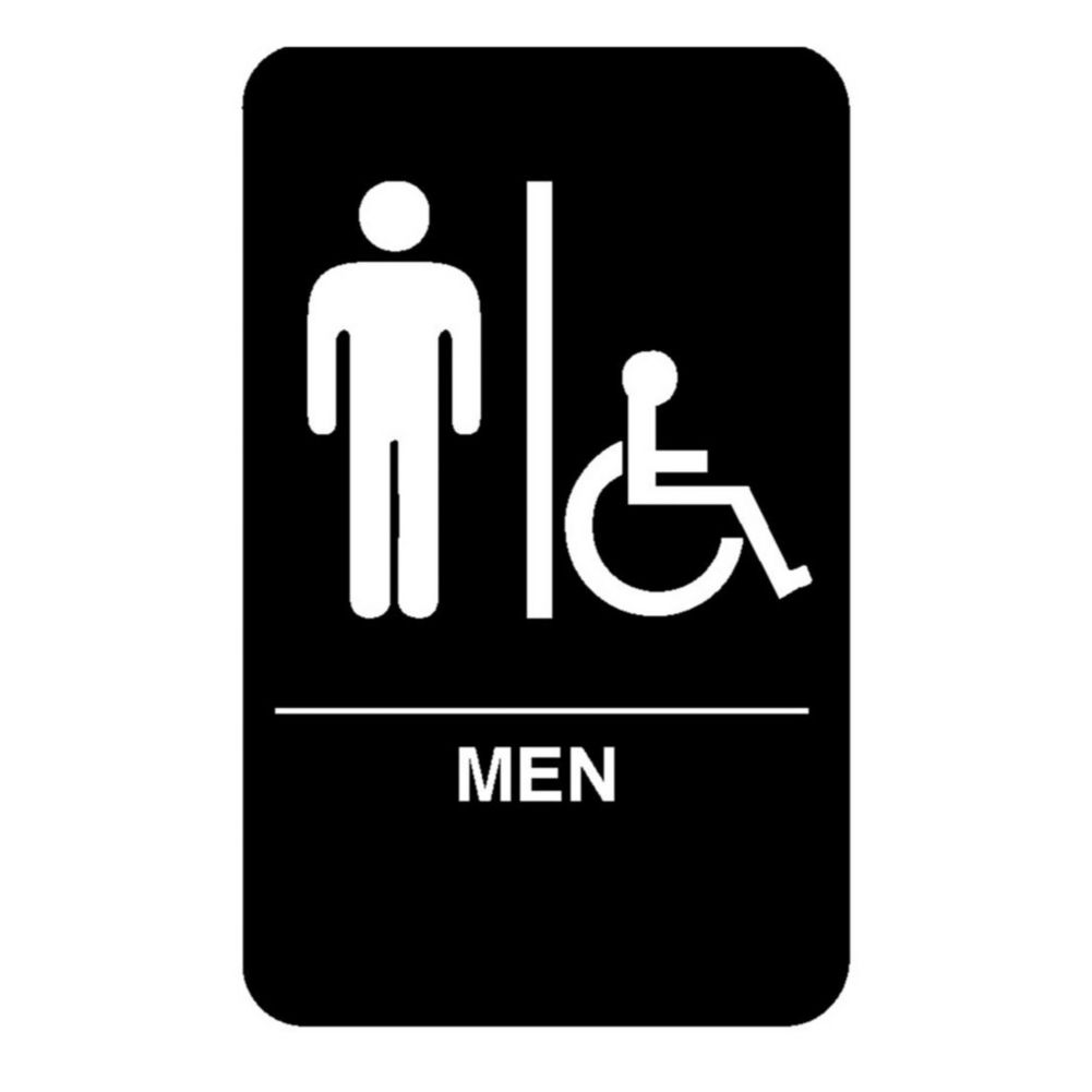Traex&reg; "MEN'S ACCESSIBLE" Black Braille Sign