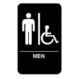 Traex&reg; "MEN'S ACCESSIBLE" Black Braille Sign