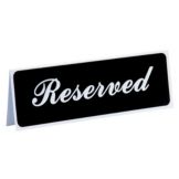 Traex&reg; Table "RESERVED" Black Symbol Sign