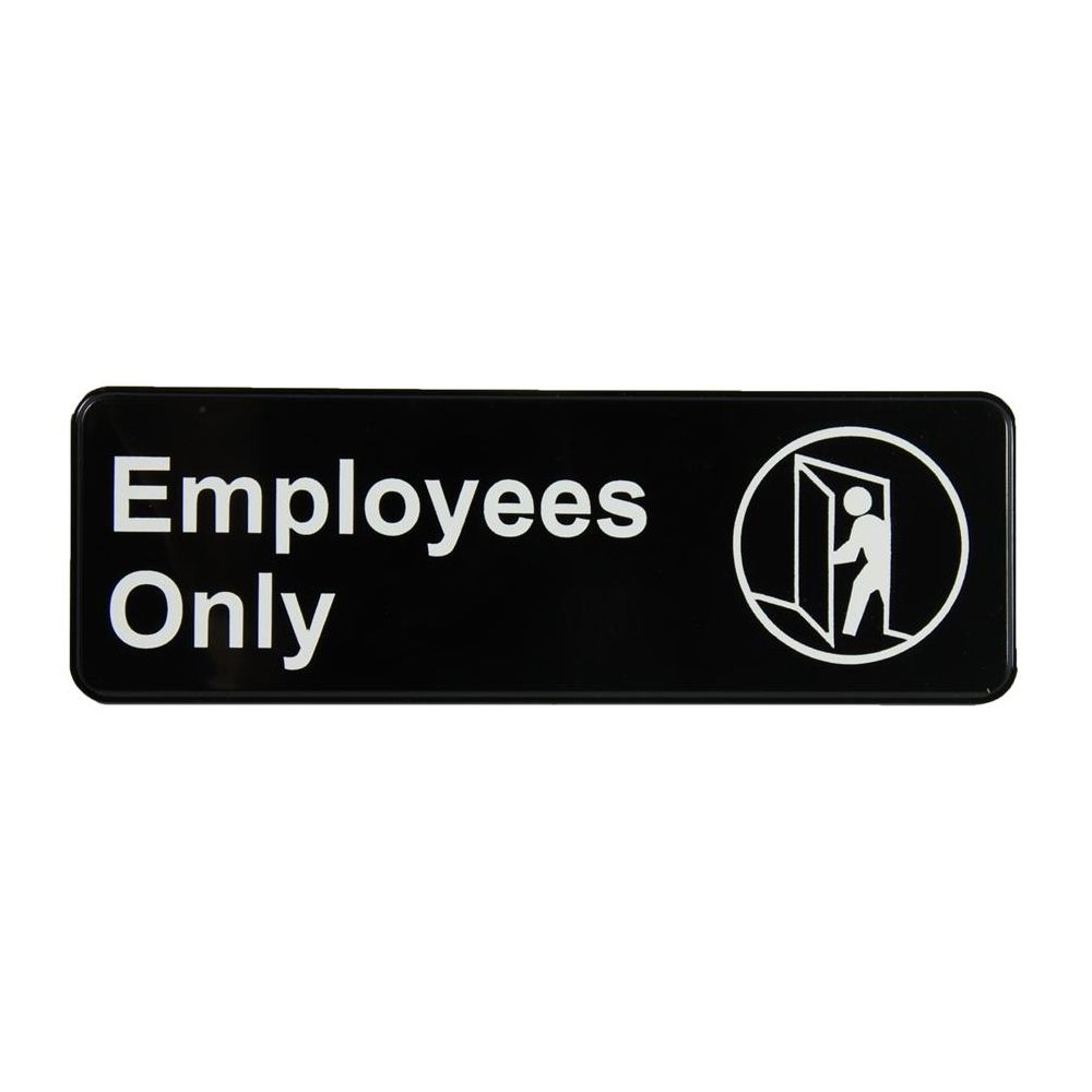 Traex&reg; "EMPLOYEES ONLY" White on Black Sign